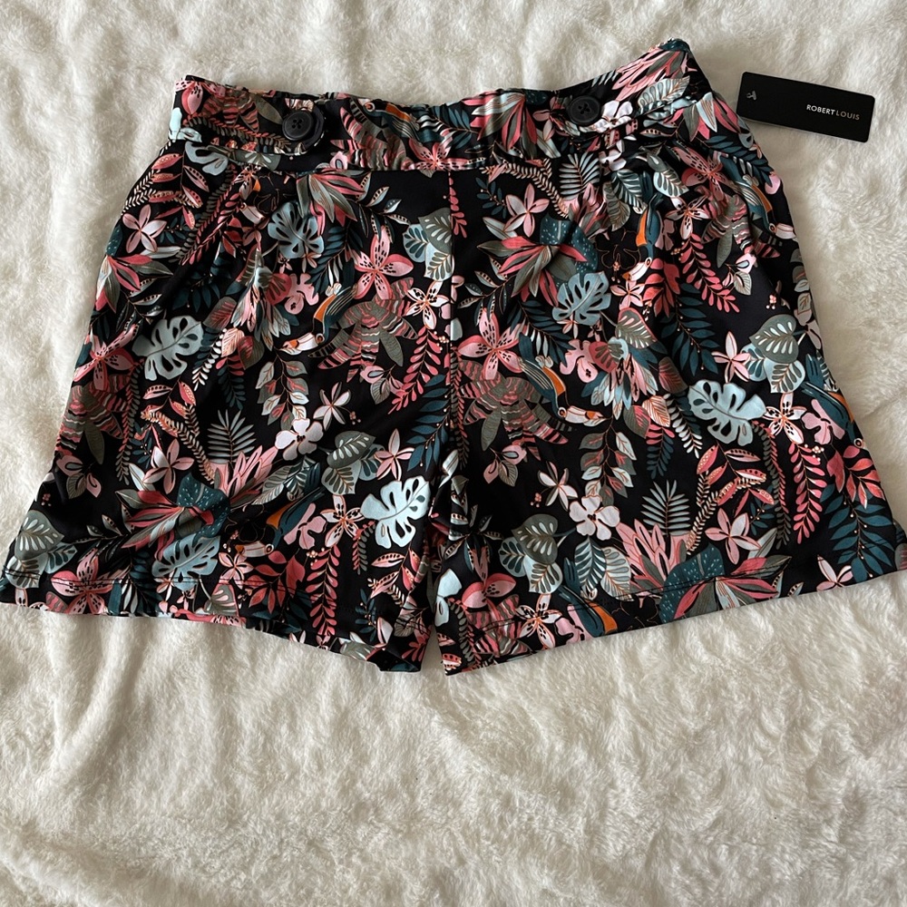 Women’s Casual multi colored shorts with button detail and pockets